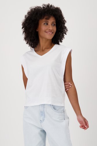Wit T-shirt met V-hals van Louise voor Dames
