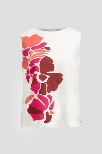 Voorkant van Wit topje met bloemenprint door Claude Arielle voor Dames