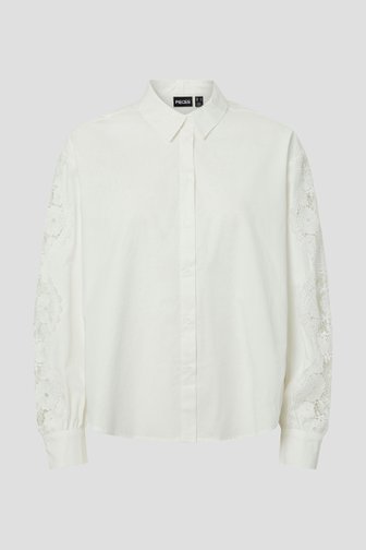 Productfoto 1 van Witte blouse met broderie anglaise  door Pieces voor Dames