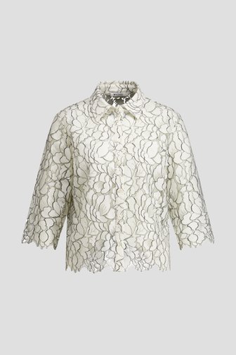 Voorkant van Witte blouse met broderie door D'Auvry voor Dames