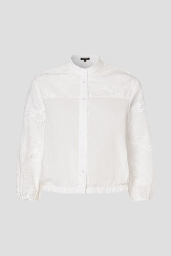 Witte blouse met geborduurd bloemenmotief van More & More voor Dames