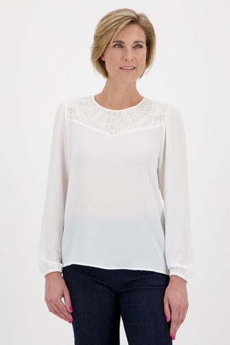 Witte blouse met geborduurd detail