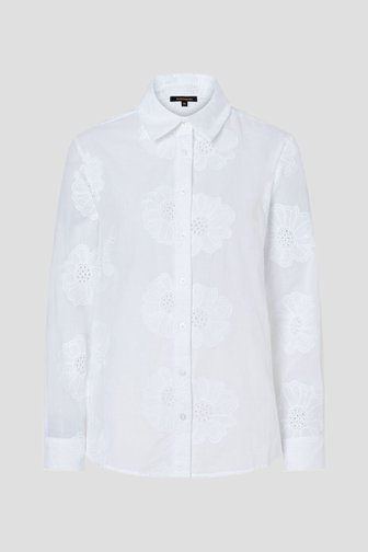 Witte blouse met geborduurde bloemen van More & More voor Dames