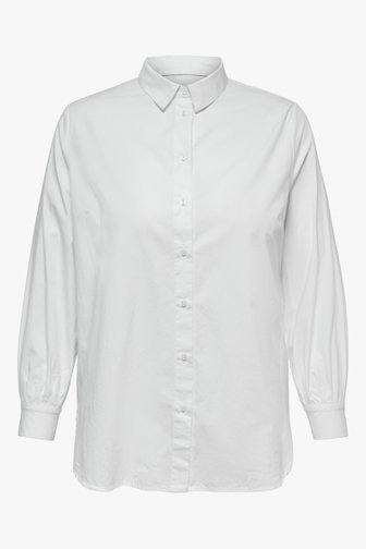 Witte blouse met knopenlijst van Only Carmakoma voor Dames