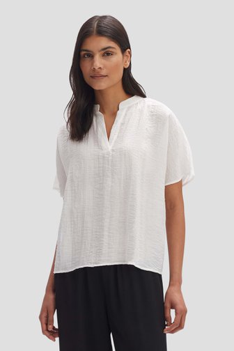 Opus Witte blouse met korte mouwen