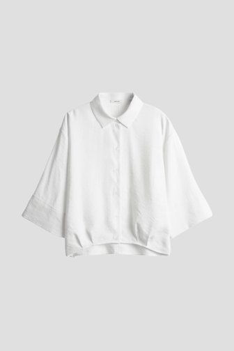 Voorkant van Witte blouse met plooitjes  door Opus voor Dames