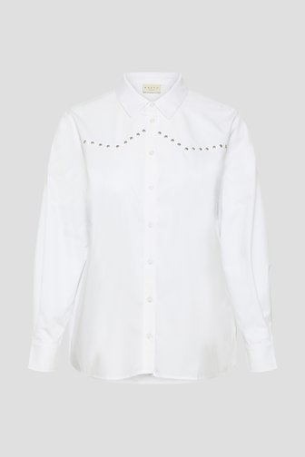 Voorkant van Witte blouse met studs door Kaffe Curve voor Dames