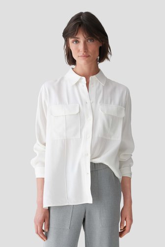 Opus Witte blouse met zakken