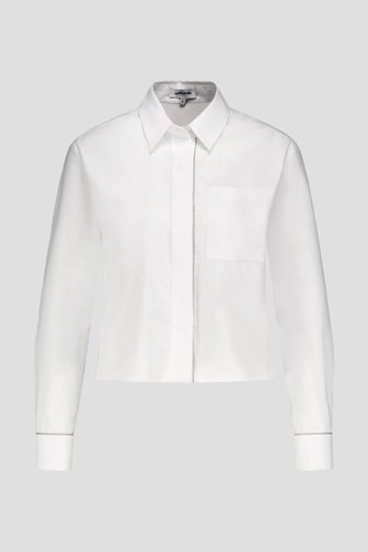 Voorkant van Witte blouse met zilveren details door More & More voor Dames