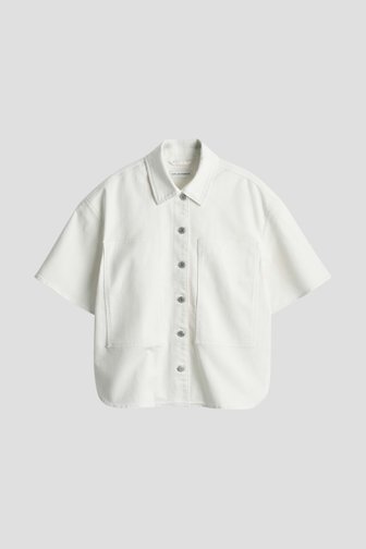 Voorkant van Witte denim blouse door Opus pants voor Dames