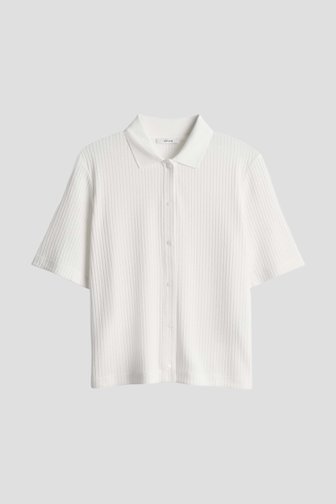 Voorkant van Witte gebreide polo door Opus voor Dames