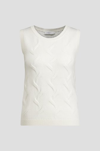 Voorkant van Witte gebreide top met structuur door Liberty Island voor Dames