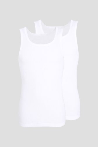 Witte geribde tanktop - Set van 2 van Tom Tailor voor Heren
