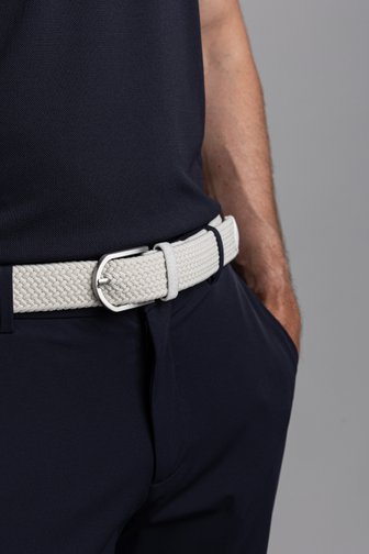 Extra foto 5 van Witte gevlochten riem met zilveren gesp door Dansaert Golf Club voor Heren
