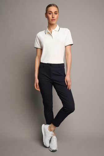 Voorkant van Witte golfbroek met elastische taille - 7/8 lengte door Dansaert Golf Club voor Dames