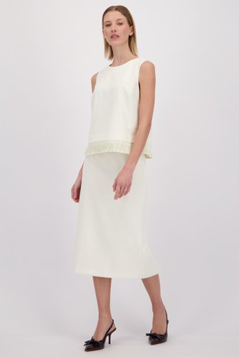 Voorkant van Witte midirok met split  door D'Auvry voor Dames