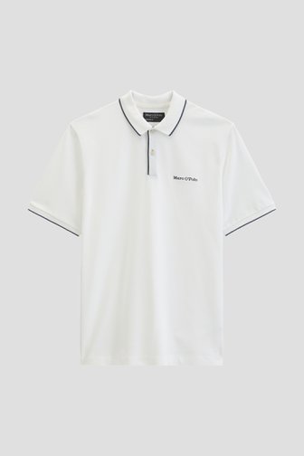 Productfoto 1 van Witte polo met blauwe details door Marc O'Polo voor Heren