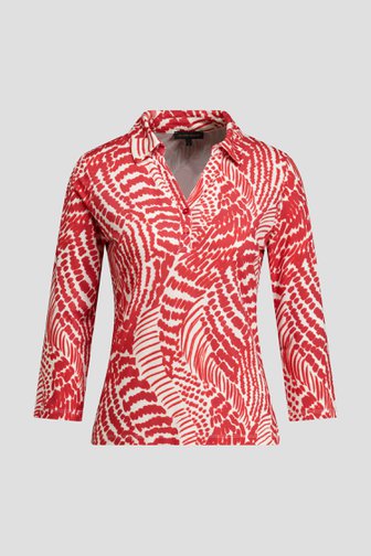 Productfoto 1 van Witte polo met bordeaux print door Claude Arielle voor Dames