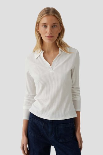Voorkant van Witte polo  door Opus voor Dames