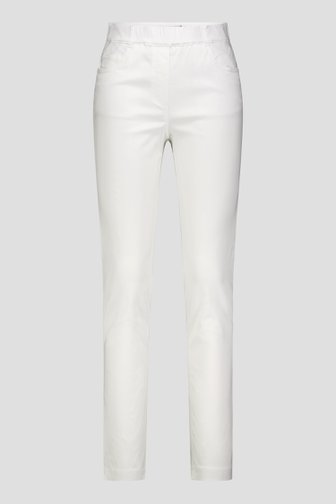 Voorkant van Witte stretchbroek met elastische tailleband door Claude Arielle voor Dames