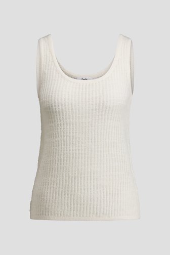 Voorkant van Witte top met strepen  door Louise voor Dames