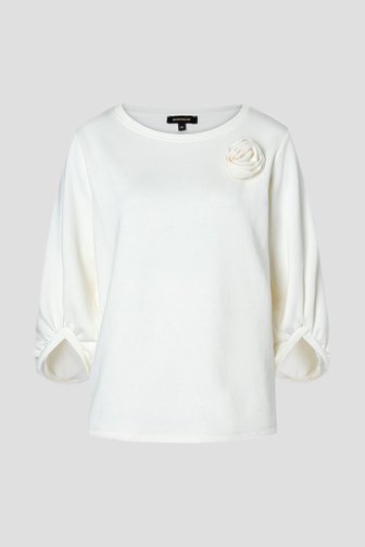 Witte trui met bloemdetail van More & More voor Dames