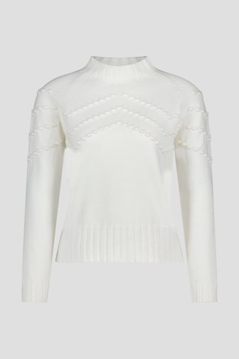 Witte trui met in bolletjes gebreid patroon van More & More voor Dames