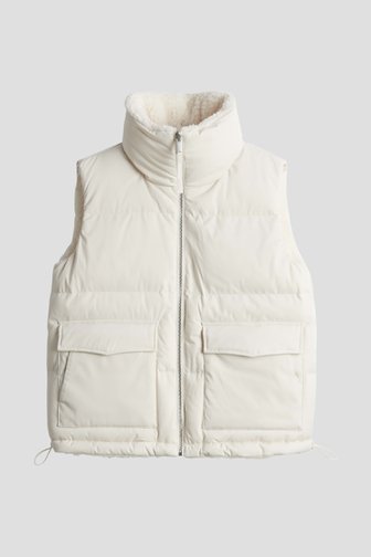 Voorkant van Witte waterafstotende bodywarmer - omkeerbaar door Opus voor Dames