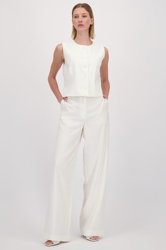 Voorkant van Witte wijde broek door D'Auvry voor Dames