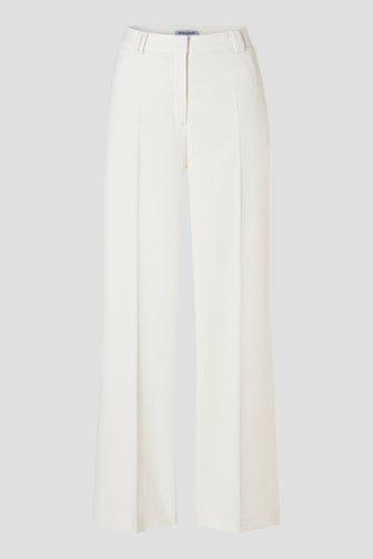 Productfoto 1 van Witte wijde broek met bandplooien door More & More voor Dames
