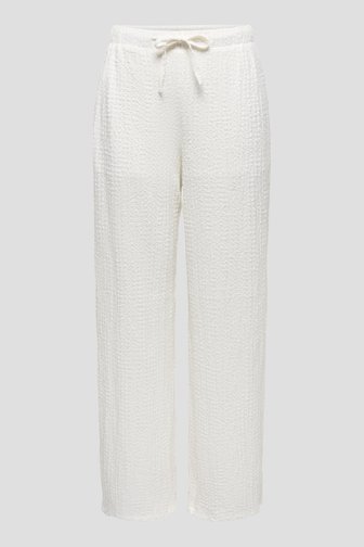 Voorkant van Witte wijde broek met elastische taille door JDY voor Dames