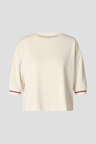 Productfoto 1 van Zachte amandelwitte trui met 3/4 mouwen door Yest Curve voor Dames