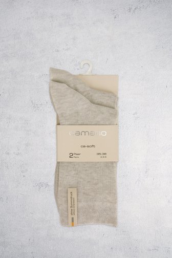Productfoto 1 van Zachte beige sokken - 2 paar door Camano voor Dames