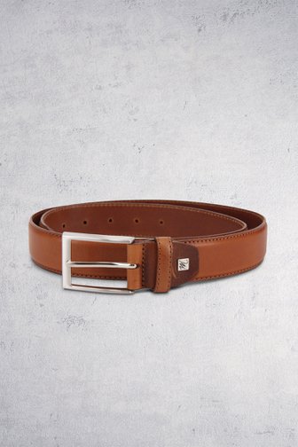 Michaelis Zandbruine lederen riem