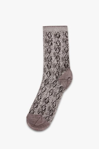 Zilveren sokken met zwarte print van MP Denmark voor Dames