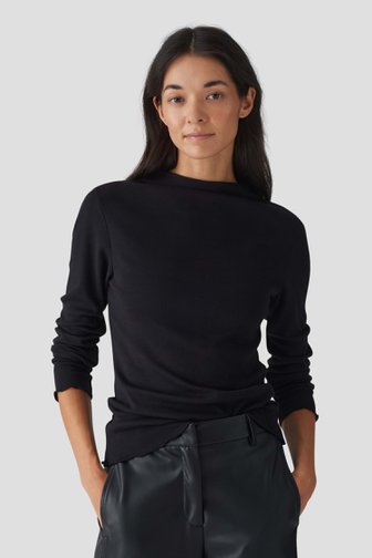 Opus Zwart aansluitend T-shirt