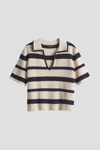 Zwart-beige gebreid truitje van Opus voor Dames