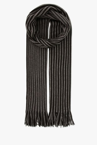 Zwart-grijs gestreepte sjaal van Michaelis voor Heren