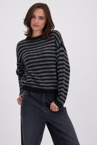 Voorkant van Zwart-grijs gestreepte trui door JDY voor Dames