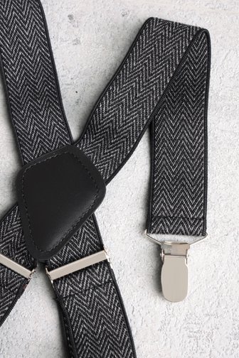 Voorkant van Zwart-grijze bretellen door Liberty Island voor Heren