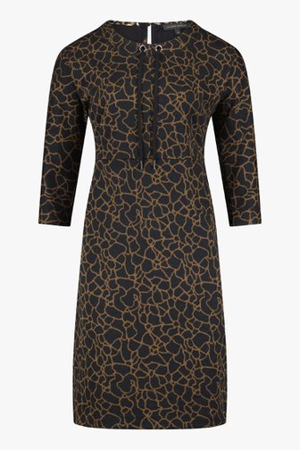 Zwart kleed met dierenprint van Claude Arielle voor Dames
