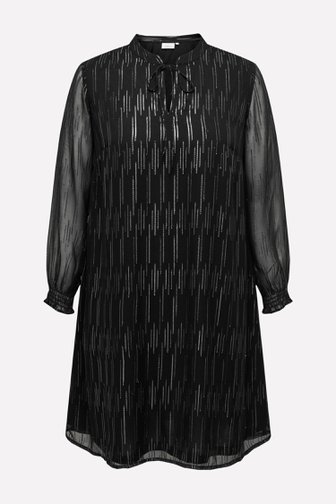 Zwart kleedje met zilveren patroon van Only Carmakoma voor Dames