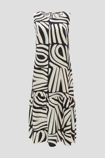 Zwart midi kleedje met print van Opus voor Dames