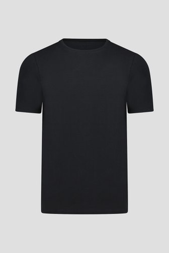 Voorkant van Zwart T-shirt met ronde hals door Liberty Island voor Heren