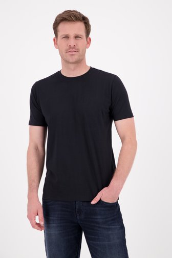 Zwart T-shirt met ronde hals van Ravøtt voor Heren
