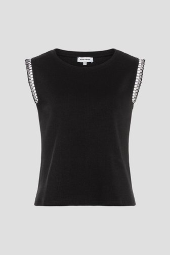 Productfoto 1 van Zwart T-shirt met zadelmouwen door More & More voor Dames