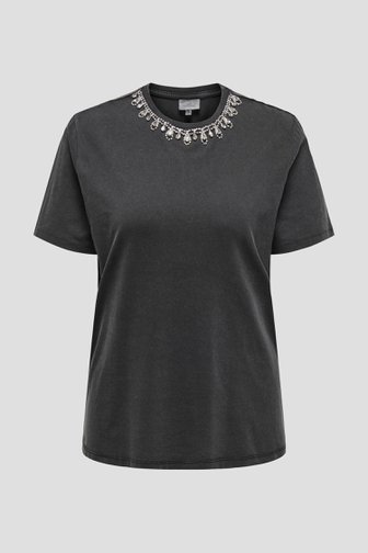 Voorkant van Zwart T-shirt  door ONLY Carmakoma voor Dames