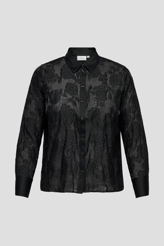 Productfoto 1 van Zwarte blouse met broderie door ONLY Carmakoma voor Dames
