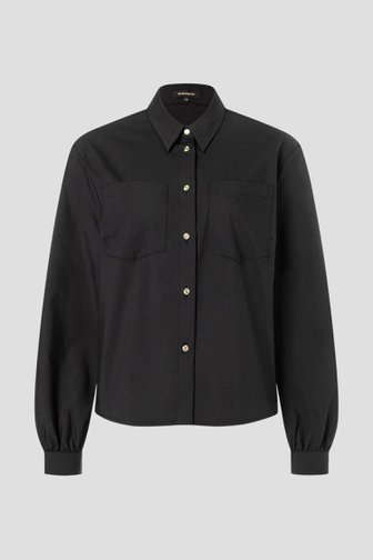 Zwarte blouse met kortere fit van More & More voor Dames