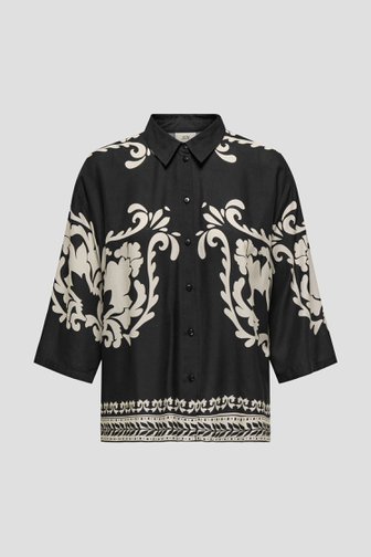 Voorkant van Zwarte blouse met lichtbeige print  door JDY voor Dames